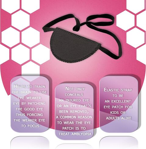 AMZ حزمة من 12 رقعة عين سوداء. حزام مرن قابل للتعديل للأطفال والكبار. عصابة رأس مرنة مع لمسة نهائية من الساتان الأسود. رائع لزي القرصان وحفلات الهالوين والألعاب. in Kuwait