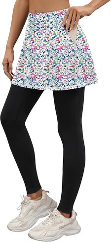 LouKeith Skirted Leggings for Women Athletic Skirt with Leggings Tennis Skirt Yoga Running Golf Skirts with 4 Pockets in Saudi Arabia