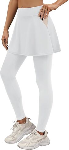 LouKeith Skirted Leggings for Women Athletic Skirt with Leggings Tennis Skirt Yoga Running Golf Skirts with 4 Pockets in Saudi Arabia