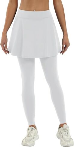 LouKeith Skirted Leggings for Women Athletic Skirt with Leggings Tennis Skirt Yoga Running Golf Skirts with 4 Pockets in Saudi Arabia