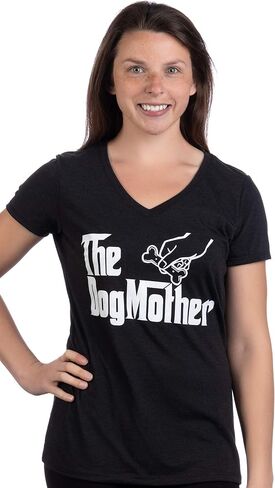 The Dogmother | Funny Cute Dog Mother Mom Owner Pet Doggo Pup Women V-Neck T-Shirt in Saudi Arabia