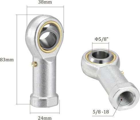 PHSB10 Rod End Joint Bearing - [5/8" Bore 5/8-18 Female Right Thread] Fish Rod End, Carbon Steel in Saudi Arabia