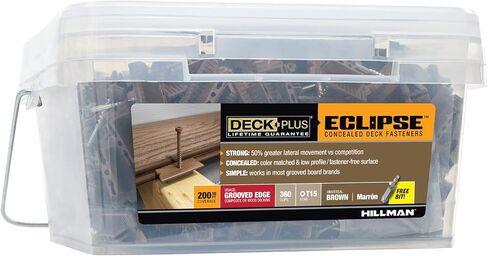 Deck Plus Eclipse Hidden Deck Fasteners, Deck Screws, Wood Screws, Stainless Steel, Brown, 360 Pack in Saudi Arabia