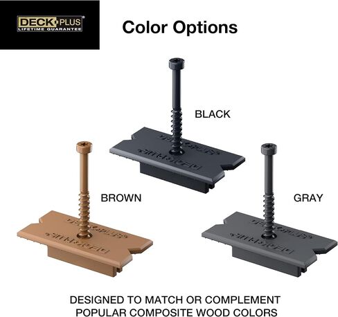 Deck Plus Eclipse Hidden Deck Fasteners, Deck Screws, Wood Screws, Stainless Steel, Brown, 360 Pack in Saudi Arabia