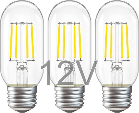 12V Low Voltage LED Light Bulbs - Soft Warm 2700K 4W E26 Edison Base 40W Equivalent - 12 Volt DC/AC A19 Bulb for RV Ceiling - 2 Pack in Saudi Arabia