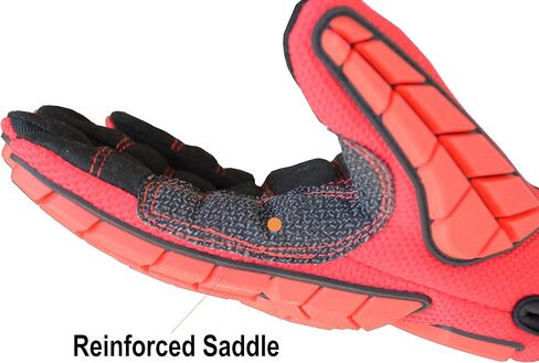 HANDLANDY Anti Vibration Gloves, SBR Padding, TPR Protector Impact Gloves, Men Mechanic Work Gloves (Large) in Saudi Arabia