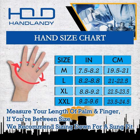 HANDLANDY Anti Vibration Gloves, SBR Padding, TPR Protector Impact Gloves, Men Mechanic Work Gloves (Large) in Saudi Arabia