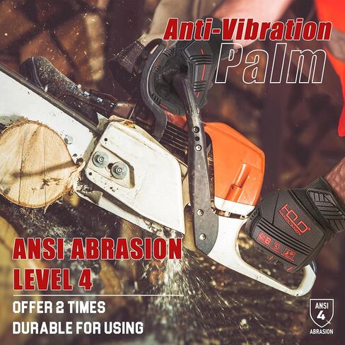 HANDLANDY Anti Vibration Gloves, SBR Padding, TPR Protector Impact Gloves, Men Mechanic Work Gloves (Large) in Saudi Arabia