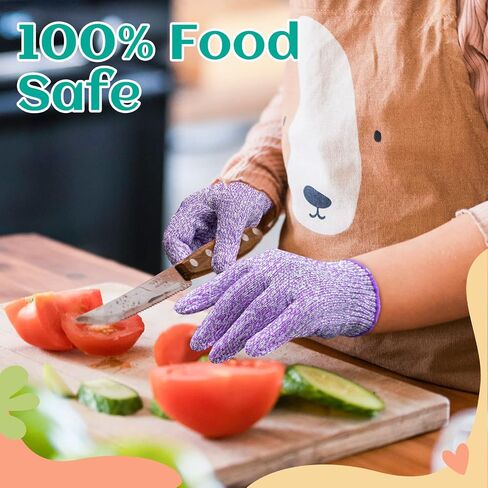 Evridwear Cut Resistant Gloves for Kids 4-6 Years, Level 5 Protection Cutting Gloves Food Grade for Cooking, Whittling, Wood Carving, Gardening and DIY in Saudi Arabia