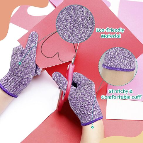 Evridwear Cut Resistant Gloves for Kids 4-6 Years, Level 5 Protection Cutting Gloves Food Grade for Cooking, Whittling, Wood Carving, Gardening and DIY in Saudi Arabia