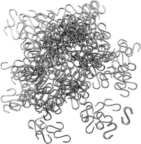 SourceTon 200 قطعة 0.55 بوصة S Hook Connectors خطاف معدني صغير، موصل، لوازم DIY، تعليق الستارة، حلقة مفاتيح، موصل مجوهرات، خطاف علامة الحيوانات الأليفة in Kuwait