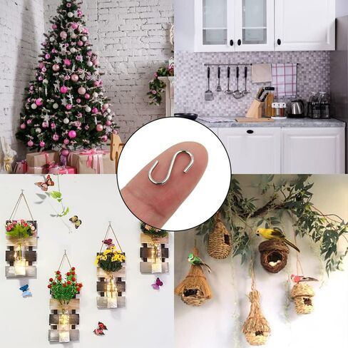 SourceTon 200 قطعة 0.55 بوصة S Hook Connectors خطاف معدني صغير، موصل، لوازم DIY، تعليق الستارة، حلقة مفاتيح، موصل مجوهرات، خطاف علامة الحيوانات الأليفة in Kuwait