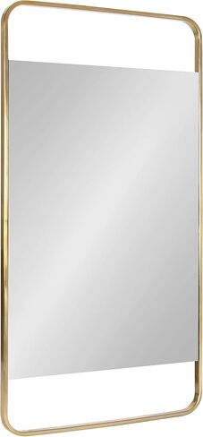 Kate and Laurel Nobles Modern Rounded Rectangle Mirror, 20 x 36, Gold, Decorative Wall Mirror with Large Frame and Floating Glass in Saudi Arabia