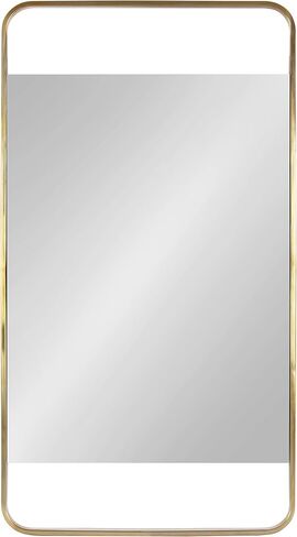 Kate and Laurel Nobles Modern Rounded Rectangle Mirror, 20 x 36, Gold, Decorative Wall Mirror with Large Frame and Floating Glass in Saudi Arabia