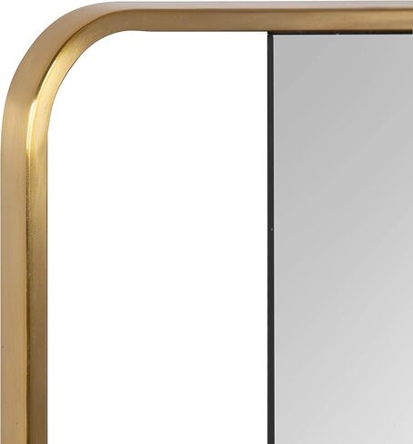 Kate and Laurel Nobles Modern Rounded Rectangle Mirror, 20 x 36, Gold, Decorative Wall Mirror with Large Frame and Floating Glass in Saudi Arabia