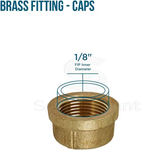 CSDB0018 1/8 in. Lead-Free Brass Pipe Cap for 125 LB Applications with Female Threads, Brass Construction, Higher Corrosion Resistance, Economical & Easy to Install in Saudi Arabia