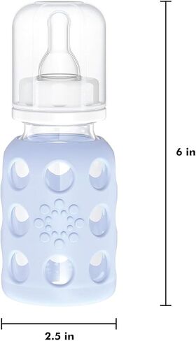 زجاجة أطفال زجاجية من لايف فاكتوري خالية من مادة BPA | كم سيليكون واقي | 9 أونصة عبوة من 2 | مانجو، بابايا in Kuwait