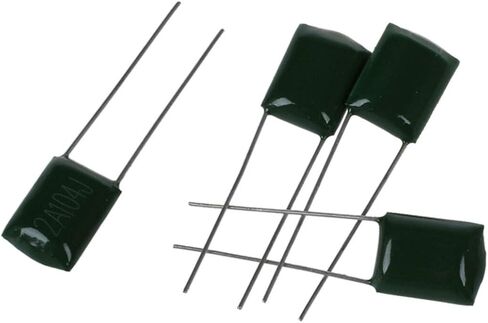100Pcs DC 100V 0.1uF Polyester Film 2A104J Capacitor 0.5" x 0.3" x 0.2" N3 in Saudi Arabia
