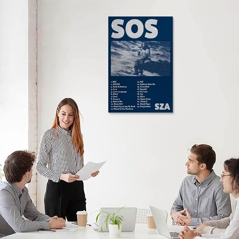 ملصق CSXCLYA Sza غطاء ألبوم Sos وملصقات وملصقات ديكور غرفة النوم للغرفة الجمالية 12 × 18 بوصة (30 × 45 سم)، نمط غير إطار in Saudi Arabia