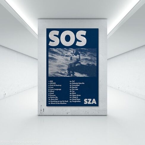 ملصق CSXCLYA Sza غطاء ألبوم Sos وملصقات وملصقات ديكور غرفة النوم للغرفة الجمالية 12 × 18 بوصة (30 × 45 سم)، نمط غير إطار in Saudi Arabia