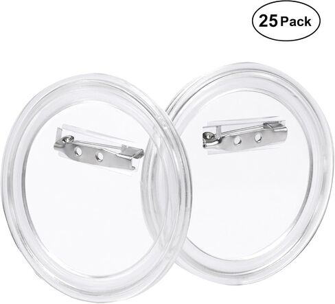 Aboat 25 Sets Design a Button Clear Acrylic Button Badges Kit with Pins for DIY Crafts and Craft Activities (2.36 Inch) in Kuwait