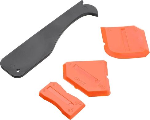 4Pcs Sealant Finishing Tool Silicone Caulking Tool Set, Grout Scraper Caulking Removal Tool, Grout Scraper Caulking Removal Tool for Kitchen Bathroom Floor Caulking, Cleaning, Sealing(Orange) in Saudi Arabia