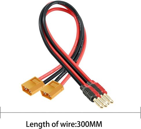 Laisomeke 2 Pack EC3 Male Plug Connector to 4mm Banana Male Connector Plug Bullet Adapter with 11.8 inch 12AWG Cable, RC Balance Charge Cable for RC Helicopter Vehicle Toys,Quadcopter Car in Saudi Arabia