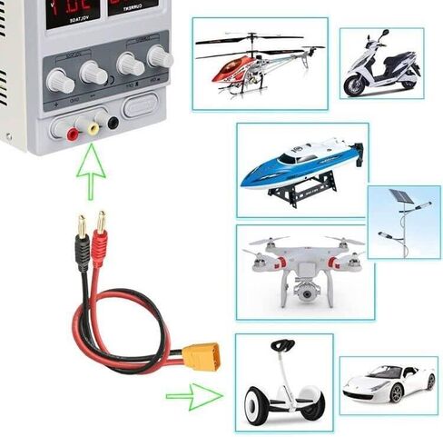 Laisomeke 2 Pack EC3 Male Plug Connector to 4mm Banana Male Connector Plug Bullet Adapter with 11.8 inch 12AWG Cable, RC Balance Charge Cable for RC Helicopter Vehicle Toys,Quadcopter Car in Saudi Arabia