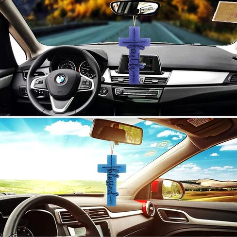 2Pcs Cross Freshie Molds, Blessed and Faith Cross Pendant Car Freshie Molds, Large Oven Safe Silicone Molds for Freshies, Freshies Supplies Molds for Baking Aroma Beads, Resin, DIY Gifts, Home Decor in Saudi Arabia