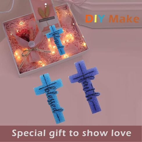 2Pcs Cross Freshie Molds, Blessed and Faith Cross Pendant Car Freshie Molds, Large Oven Safe Silicone Molds for Freshies, Freshies Supplies Molds for Baking Aroma Beads, Resin, DIY Gifts, Home Decor in Saudi Arabia