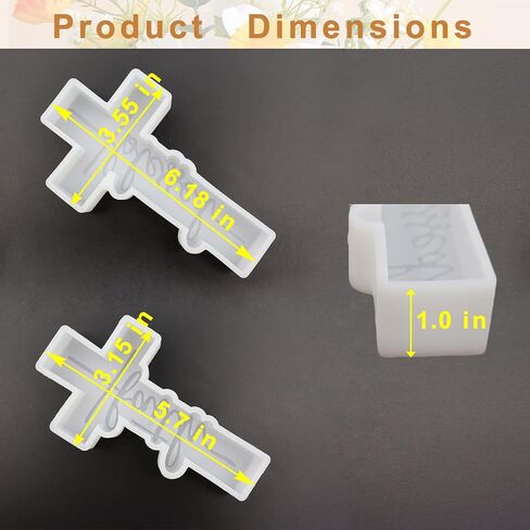 2Pcs Cross Freshie Molds, Blessed and Faith Cross Pendant Car Freshie Molds, Large Oven Safe Silicone Molds for Freshies, Freshies Supplies Molds for Baking Aroma Beads, Resin, DIY Gifts, Home Decor in Saudi Arabia
