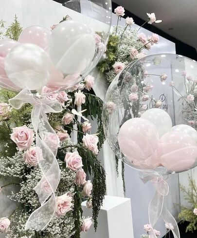 بالونات بوبو من إيلاند مقاس 48 بوصة، بالون فقاعات شفاف، بالون شفاف كبير لحشو ديكورات حفلات الزفاف وأعياد الميلاد (12 قطعة) in Kuwait
