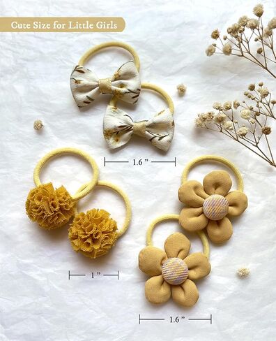 Boutique Baby Girl Hair Ties with Flowers, 28 Pcs Hair Bow Ties for Toddler Girls, Elastics Ponytail Holders Pigtails Rubber Bands by Cherssy in Saudi Arabia