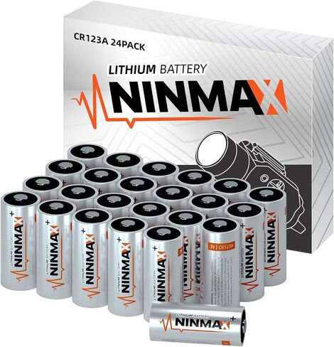 بطارية ليثيوم NINMAX CR123A 3V 12 حزمة، أكبر سعة 1700 مللي أمبير في الساعة 123A بطاريات الكاميرا، مثالية للمصابيح الكاشفة التكتيكية، جهاز الأمان، غير قابلة لإعادة الشحن in Saudi Arabia