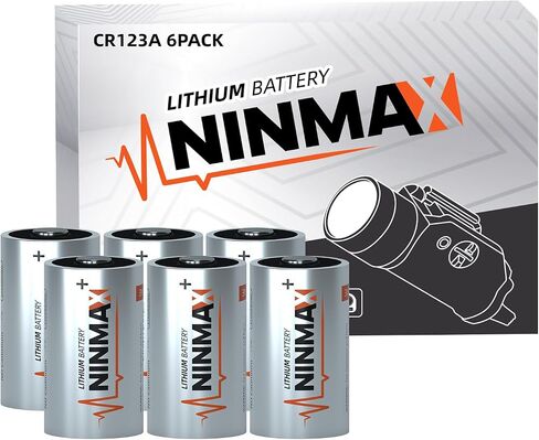 بطارية ليثيوم NINMAX CR123A 3V 12 حزمة، أكبر سعة 1700 مللي أمبير في الساعة 123A بطاريات الكاميرا، مثالية للمصابيح الكاشفة التكتيكية، جهاز الأمان، غير قابلة لإعادة الشحن in Saudi Arabia