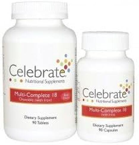 Celebrate Vitamins CelebrateONE 18 Chewables, 18mg Iron - One A Day Bariatric Multivitamin, Essential Vitamins & Minerals - Gastric Bypass & Sleeve Gastrectomy Supplement - Black Cherry (30 Tablets) in Kuwait