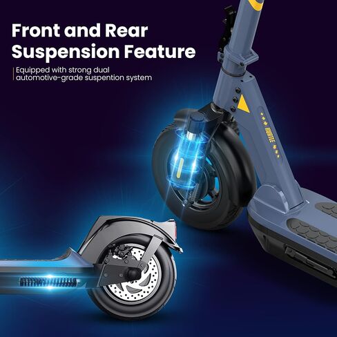 Hurtle Folding Electric Scooter - 10" Honeycomb Tires, 25 Miles Range, 19 MPH Max Speed, 500W 36V Brushless Motor Escooter with App Control, E-ABS Front Drum & Rear Disc Brakes, E-Scooter for Adult in Saudi Arabia
