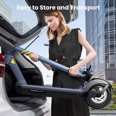 Hurtle Folding Electric Scooter - 10" Honeycomb Tires, 25 Miles Range, 19 MPH Max Speed, 500W 36V Brushless Motor Escooter with App Control, E-ABS Front Drum & Rear Disc Brakes, E-Scooter for Adult in Saudi Arabia