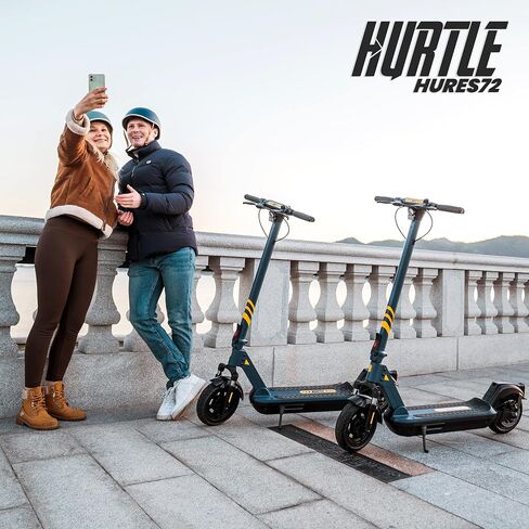 Hurtle Folding Electric Scooter - 10" Honeycomb Tires, 25 Miles Range, 19 MPH Max Speed, 500W 36V Brushless Motor Escooter with App Control, E-ABS Front Drum & Rear Disc Brakes, E-Scooter for Adult in Saudi Arabia