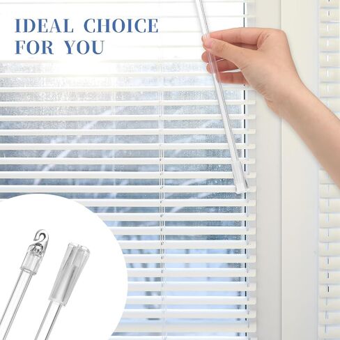 Blind Wand Replacement with Hook 2PCS 12 Inches Long Window Blind Tilt Wand with Hook and Grip Clear Plastic Blind Wand Opener Replacement for Vertical Wood Cordless Blinds in Saudi Arabia