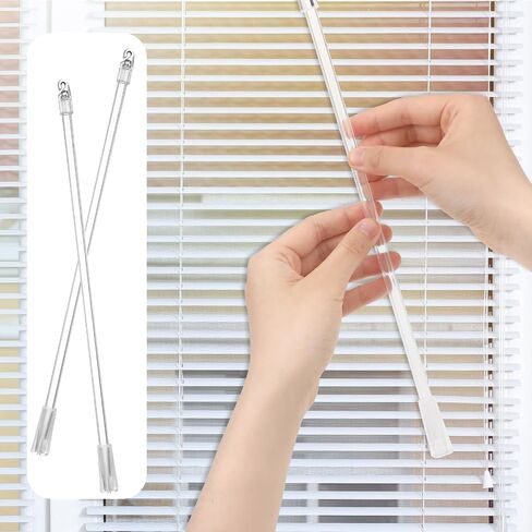 Blind Wand Replacement with Hook 2PCS 12 Inches Long Window Blind Tilt Wand with Hook and Grip Clear Plastic Blind Wand Opener Replacement for Vertical Wood Cordless Blinds in Saudi Arabia