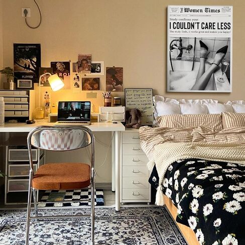 Generic Preppy Trendy Art Poster Black And White Wall Art Canvas Prints Poster Newspaper News Prints Art Retro Bar Cart Decor Girly Aesthetic Art Women print Poster Gift 12x16in Unframed poster in Saudi Arabia