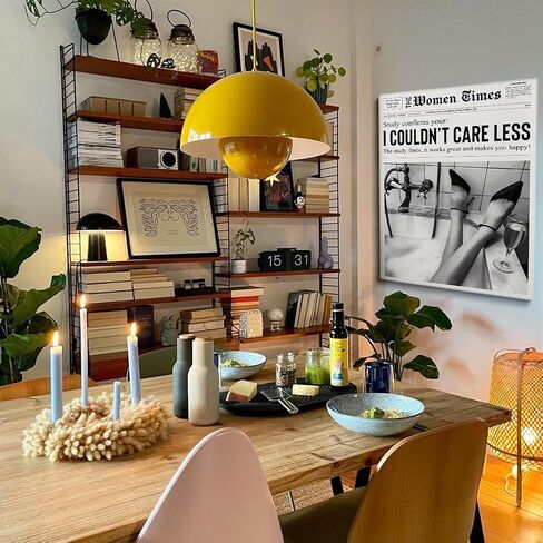 Generic Preppy Trendy Art Poster Black And White Wall Art Canvas Prints Poster Newspaper News Prints Art Retro Bar Cart Decor Girly Aesthetic Art Women print Poster Gift 12x16in Unframed poster in Saudi Arabia