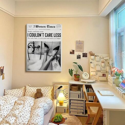 Generic Preppy Trendy Art Poster Black And White Wall Art Canvas Prints Poster Newspaper News Prints Art Retro Bar Cart Decor Girly Aesthetic Art Women print Poster Gift 12x16in Unframed poster in Saudi Arabia