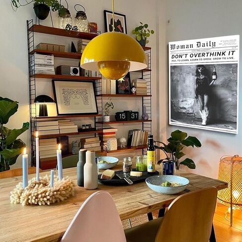 Generic Preppy Trendy Art Poster Black And White Wall Art Canvas Prints Poster Newspaper News Prints Art Retro Bar Cart Decor Girly Aesthetic Art Women print Poster Gift 12x16in Unframed poster in Saudi Arabia