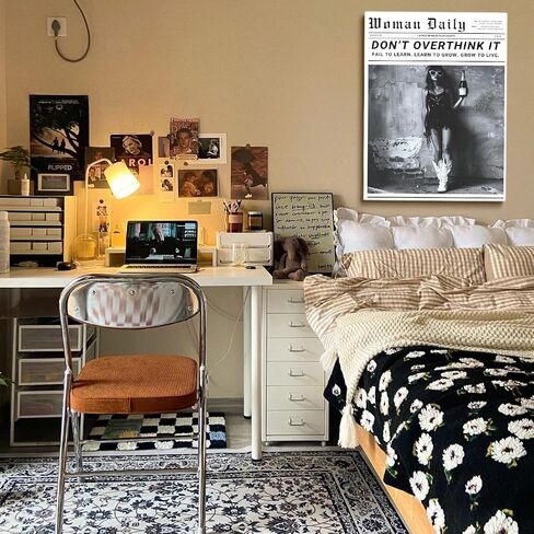 Generic Preppy Trendy Art Poster Black And White Wall Art Canvas Prints Poster Newspaper News Prints Art Retro Bar Cart Decor Girly Aesthetic Art Women print Poster Gift 12x16in Unframed poster in Saudi Arabia