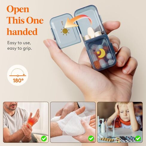 منظم حبوب الدواء الأسبوعي من لايف ويت مرتين في اليوم، صندوق حبوب دواء مقاوم للضوء للسفر لمدة 7 أيام للأدوية/الفيتامين/زيوت السمك، حقيبة حبوب يومية، أخضر in Kuwait