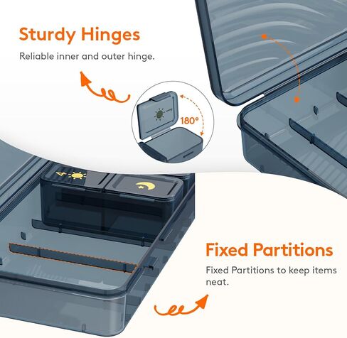 منظم حبوب الدواء الأسبوعي من لايف ويت مرتين في اليوم، صندوق حبوب دواء مقاوم للضوء للسفر لمدة 7 أيام للأدوية/الفيتامين/زيوت السمك، حقيبة حبوب يومية، أخضر in Kuwait