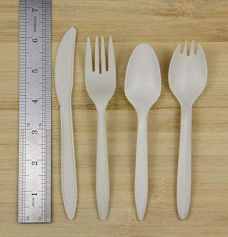 شوكة أدوات مائدة للاستعمال مرة واحدة صديقة للبيئة مقاس 6 بوصات من GreenWorks، عدد 1000 شوكة متوسطة الوزن من نشا الذرة ذات أساس حيوي in Kuwait