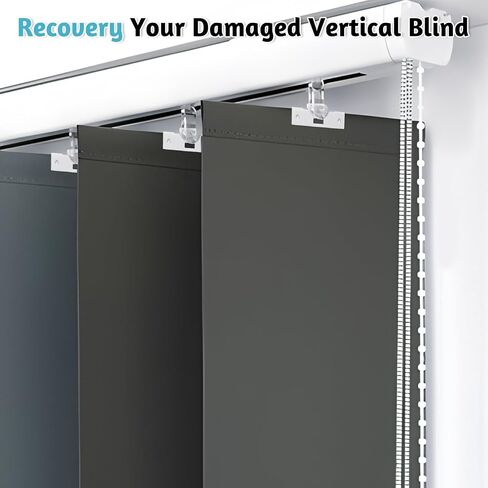 12 PCS Vertical Blind Repair Tabs Metal Vertical Blind Repair Vane Savers White Vertical Blinds Replacement Slats Vertical Blind Clips Vertical Blinds Replacement Parts for Vertical Blinds Repair in Saudi Arabia
